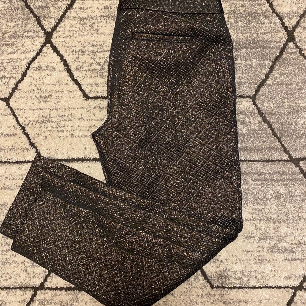 Loft Blue Metallic Crop Pant